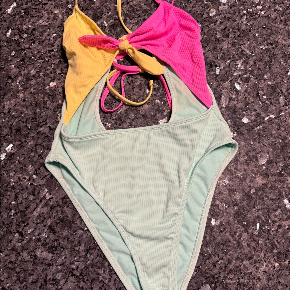 Xhilaration Pink and Mint Swimsuit